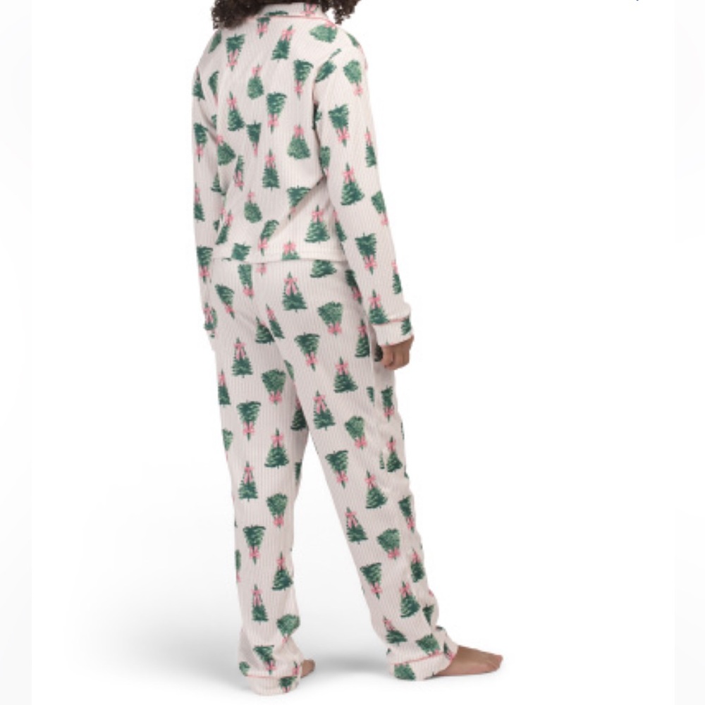 Tahari Christmas Tree Bow Pointelle Mama & Me Kids Toddler Pajama Set NWT Viral - Picture 2 of 9